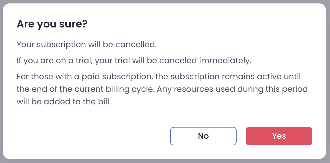 Cancel your subscription