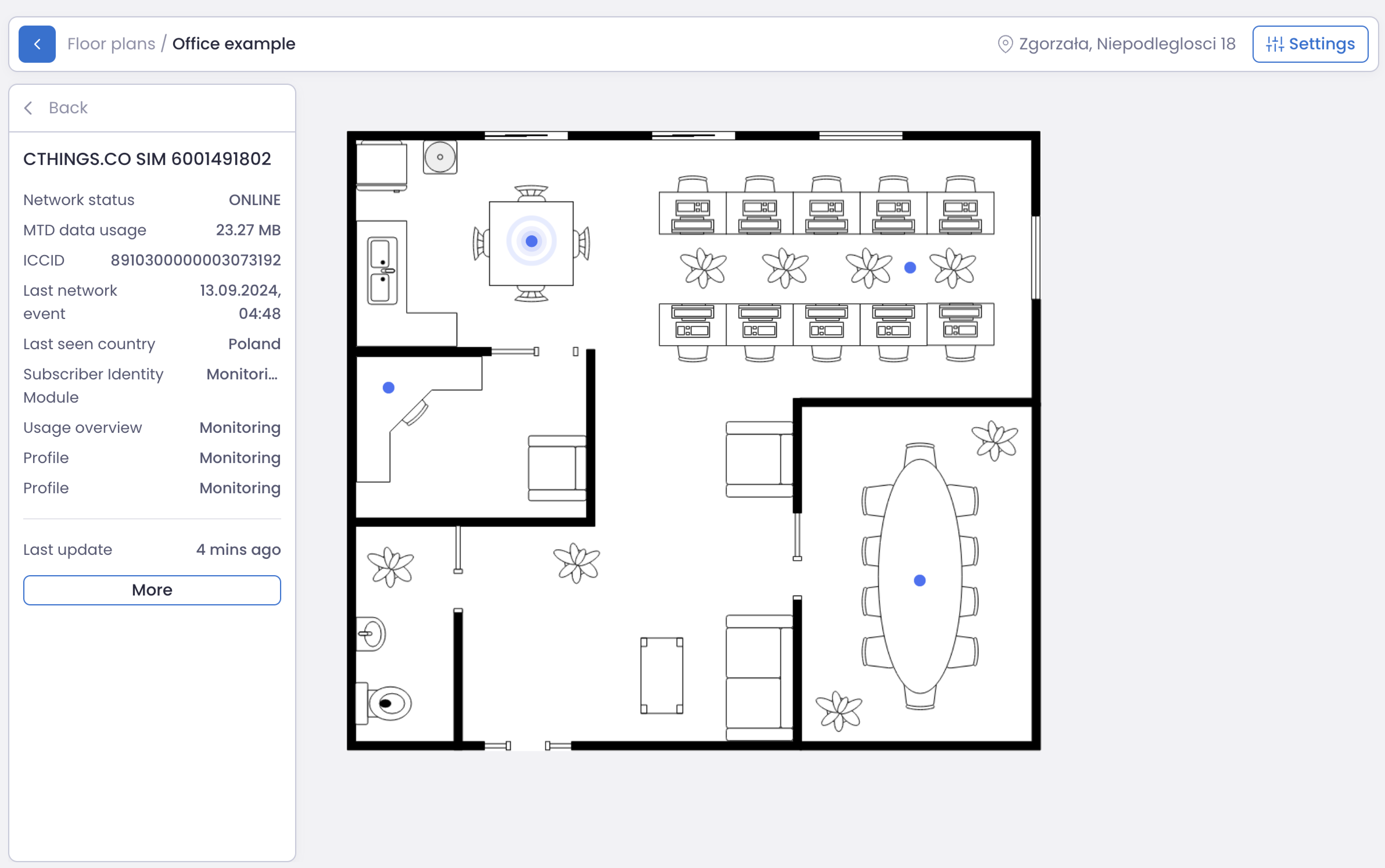 Viewing sensor details