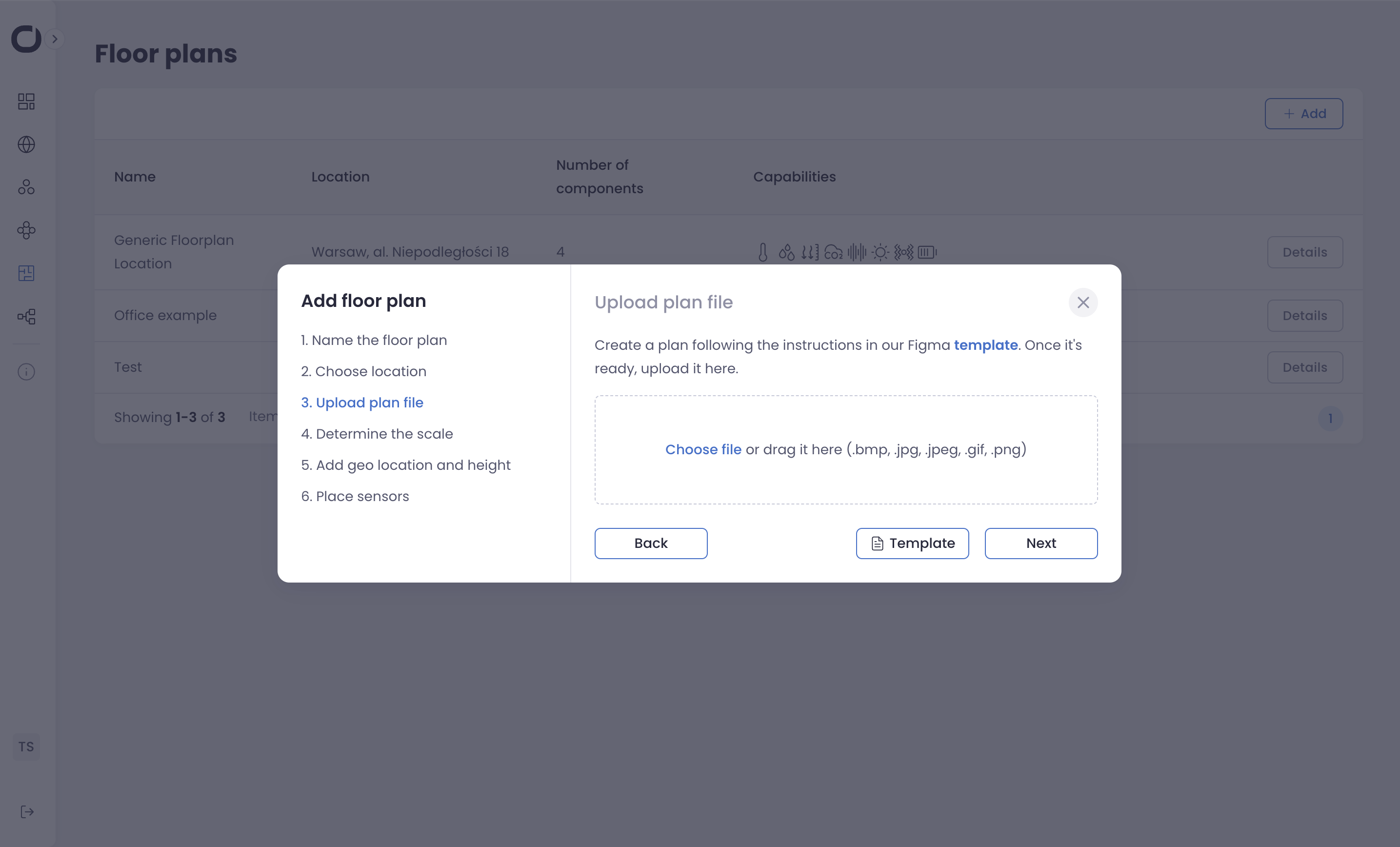 Upload the floor plan file